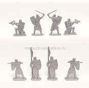 Солдатик из пластика Усиление. Рыцари-Тамплиеры №2 (8 фигурок, серебристый) 1:32, Уфимский солдатик - фото