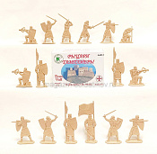 Солдатик из пластика пл011-БЕЖ Рыцари-Тамплиеры №2 (16 фигурок, бежевый) 1:32, Уфимский солдатик - фото