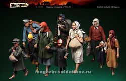 Сборные фигуры из смолы Беженцы СССР, 10 фигур,1/35, Stalingrad (3070) (3070)