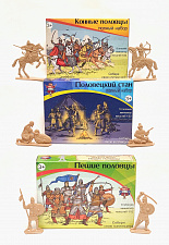 Солдатики из пластика Половцы, Полный сет, Набор в коробках (26 шт, бежевый), Воины и битвы - фото