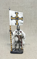 Миниатюра из олова Тевтонский рыцарь со знаменем, 54 мм, Студия Большой полк - фото