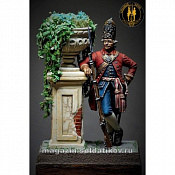 Сборная миниатюра из металла Офицер фузилеров 1722 (голштинские роты), 1:30, Оловянный парад - фото