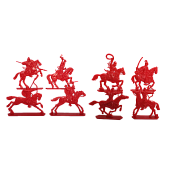Солдатики из пластика Конные половцы, Полный комплект (8 шт, красный), Воины и битвы - фото