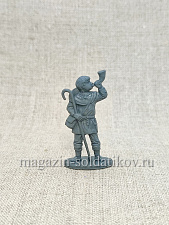 Солдатики из пластика Мирный житель. Пастушок (серый), Воины и битвы - фото