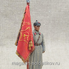 Старший сержант РККА со знаменем, 1941 г. СССР, 54мм, Красный фронт, 54 мм (КФ-024) (КФ-024)