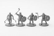 Фигурки из смолы Викинги, набор №4, 4 фигуры, 28 мм, V&V miniatures - фото