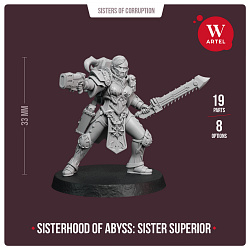 Сборные фигуры из смолы Sisterhood of Abyss: Sister Superior, 28 мм, Артель авторской миниатюры «W»