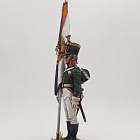 Миниатюра из олова Подпрапорщик мушкетерского полка со знаменем, 1803-06 гг, 54 мм, Студия Большой полк (БП0494.12.02.54) (БП0494.12.02.54)