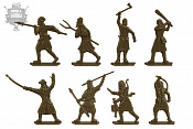 Солдатики из пластика Крестьяне и разбойники (8 шт, бронзовый), 54 мм Воины и битвы - фото