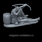 Сборная миниатюра из смолы Воин-ирокез, 75 мм, Altores studio, (F-75-274) (F-75-274)