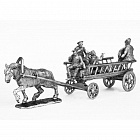Миниатюра из олова 785 РТ Композиция с махновцами (телега-лошадь+4фигурки), 54 мм, Ратник