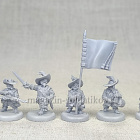 Сборная миниатюра из смолы Дворфы - мушкетеры, 28 мм, Золотой дуб