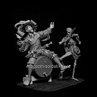 Сборная миниатюра из смолы Memento Mori (по мотивам средневековых гравюр), 75 мм, TRILOKA MINIATURES (TLK-75-035) (TLK-75-035)