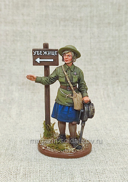 Девушка - инструктор МПВО 1941 г., 54 мм, Студия Большой полк (ИЛ1741.14.01.54) (ИЛ1741.14.01.54)