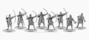 Фигурки из смолы Нормандские лучники, 8 фигур, 28 мм, V&V miniatures - фото