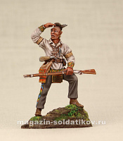 Миниатюра в росписи Североамериканский индеец племени делаваров, 1:32 - фото