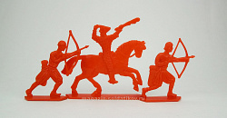 Солдатики из пластика Вильгельм Завоеватель, дополнительный набор (3 шт, красный) 52 мм, Солдатики ЛАД
