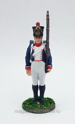 Фузилер 61-го линейного полка. Франция, 1812-1814 гг., 54 мм, Soldanir (QF0454) (QF0454)