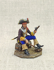 Миниатюра из олова Пират на сундуке сокровищ, 54 мм, Студия Большой полк - фото