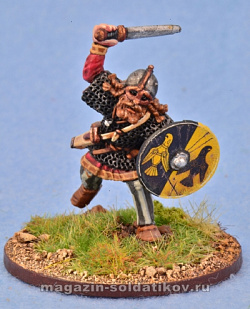 Сборные фигуры из металла Набор миниатюр Viking Warlord A, 28 мм,Gripping Beast (SAGA)