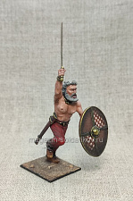 Миниатюра из олова Атакующий галльский воин, 54 мм, Большой полк - фото