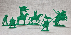 Солдатики из пластика Ставка Князя. Пластик 54 мм (6 шт, пластик, зеленый) Воины и битвы