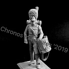 Сборная миниатюра из смолы Барабанщик гренадер, Вюртемберг 1812 гг. 54 мм, Chronos miniatures (CHM-54185(M)) (CHM-54185(M))