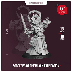 Сборные фигуры из смолы Sorcerer of the Black Foundation, 28 мм, Артель авторской миниатюры «W»