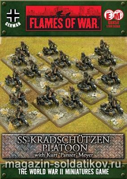 Сборная модель из пластика SS Kradschutzen Platoon w/ Kurt Meyer (15мм) Flames of War (GBX54) (GBX54)