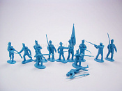 Солдатики из пластика Mexicans 1st series 12 figures in 9 poses (light blue), 1:32 ClassicToySoldiers - фото