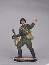 Миниатюра в росписи Гвардии рядовой Красной Армии, 1943-45 гг. СССР, 1:32, Сибирский партизан - фото
