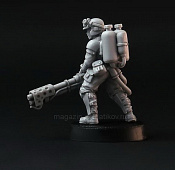 Female Guard with special weapon - flamethrower, 28mm, Brother Vinni - фото