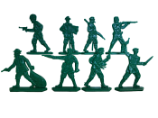 Солдатики из пластика Банда Атамана Зелёного (8 шт., зелёный), 54 мм, Воины и битвы - фото