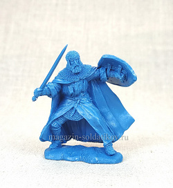 Солдатики из мягкого резиноподобного пластика Рыцарь - крестоносец (Runecraft) синий 1:32, Солдатики Публия