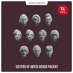 Сборные фигуры из смолы Sisters of Abyss Heads pack#2, 28 мм, Артель авторской миниатюры «W»
