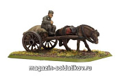 One-horse carts (x3). (15 мм) Flames of war. Аксессуары - фото