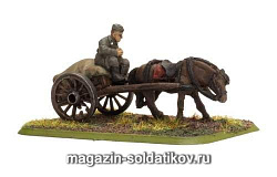 One-horse carts (x3). (15 мм) Flames of war (XX650) (XX650)