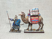 Миниатюра из олова Верблюд и погонщик, XVIII век, Бухара, 54 мм, Студия Большой полк - фото