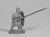 Сборная фигура из металла Атакующий русский копейщик XIII в., 28 мм, Figures from Leon - фото