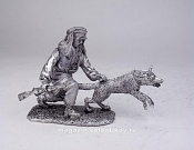Миниатюра из олова 193 РТ Пограничник с собакой 54 мм, Ратник - фото