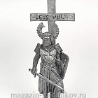 Миниатюра из олова 310. Тевтонский рыцарь, крестоносец, XIII в, 54 мм, EK Castings