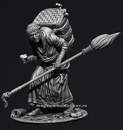 Сборная фигура из металла Миры Фэнтэзи: Старая Ведьма, 54 мм, Chronos miniatures