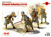 Сборная модель из пластика Пехота Франции 1916 г. (1/35) ICM - фото