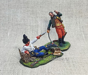 Миниатюра из олова Гибель генерала Лассаля 1809 год, 54 мм, Студия Большой полк - фото