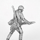 Миниатюра из олова Артиллерист со снарядом к 76-мм дивизионной пушке, 1941-43 гг. СССР, 54мм. EK Castings