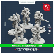 Сборные фигуры из смолы Scout`n`Recon Squad, 28 мм, Артель авторской миниатюры «W» - фото