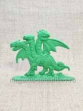 Солдатики из пластика Дракон средний (смола, зеленый, 54 мм) Воины и битвы - фото