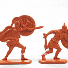 Солдатики из пластика Воины древней Эллады, набор №2 (12 шт, терракотовый) 52 мм, Солдатики ЛАД