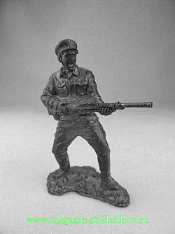 Миниатюра из олова Рядовой пограничных войск СССР. 54 мм, Солдатики Публия