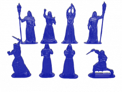 Солдатики из пластика Тайный Орден Мертвого Пламени (8 шт, синий цвет), 54 мм Воины и битвы